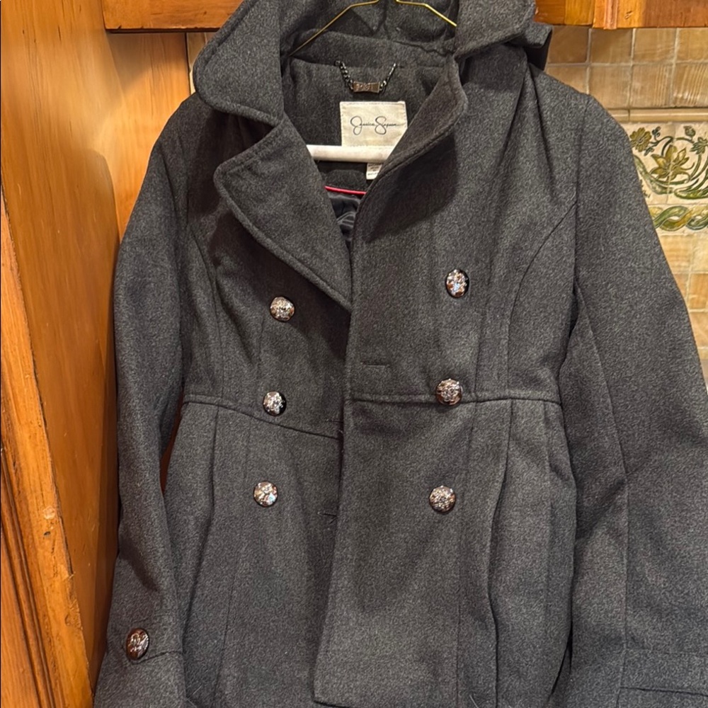 Gray Double-Breasted Women's Coat